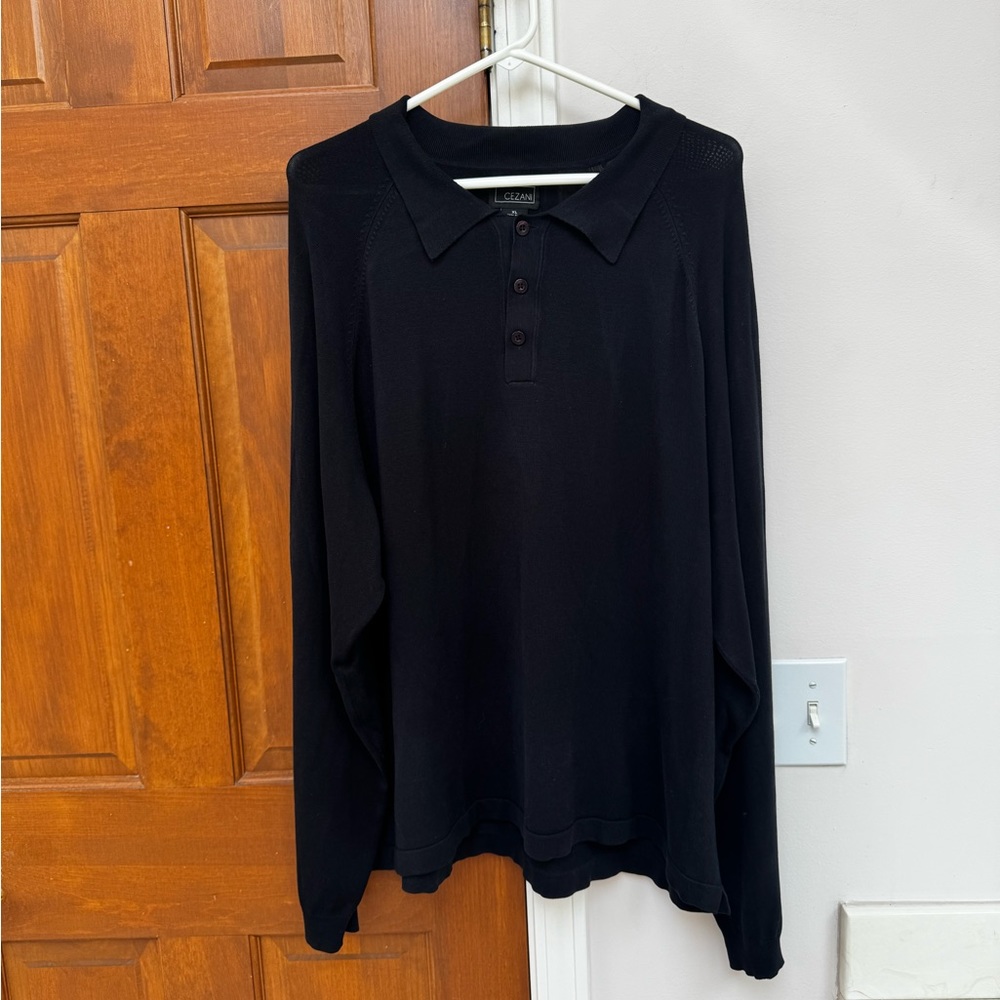 Cezani men’s silk blend polo style sweater